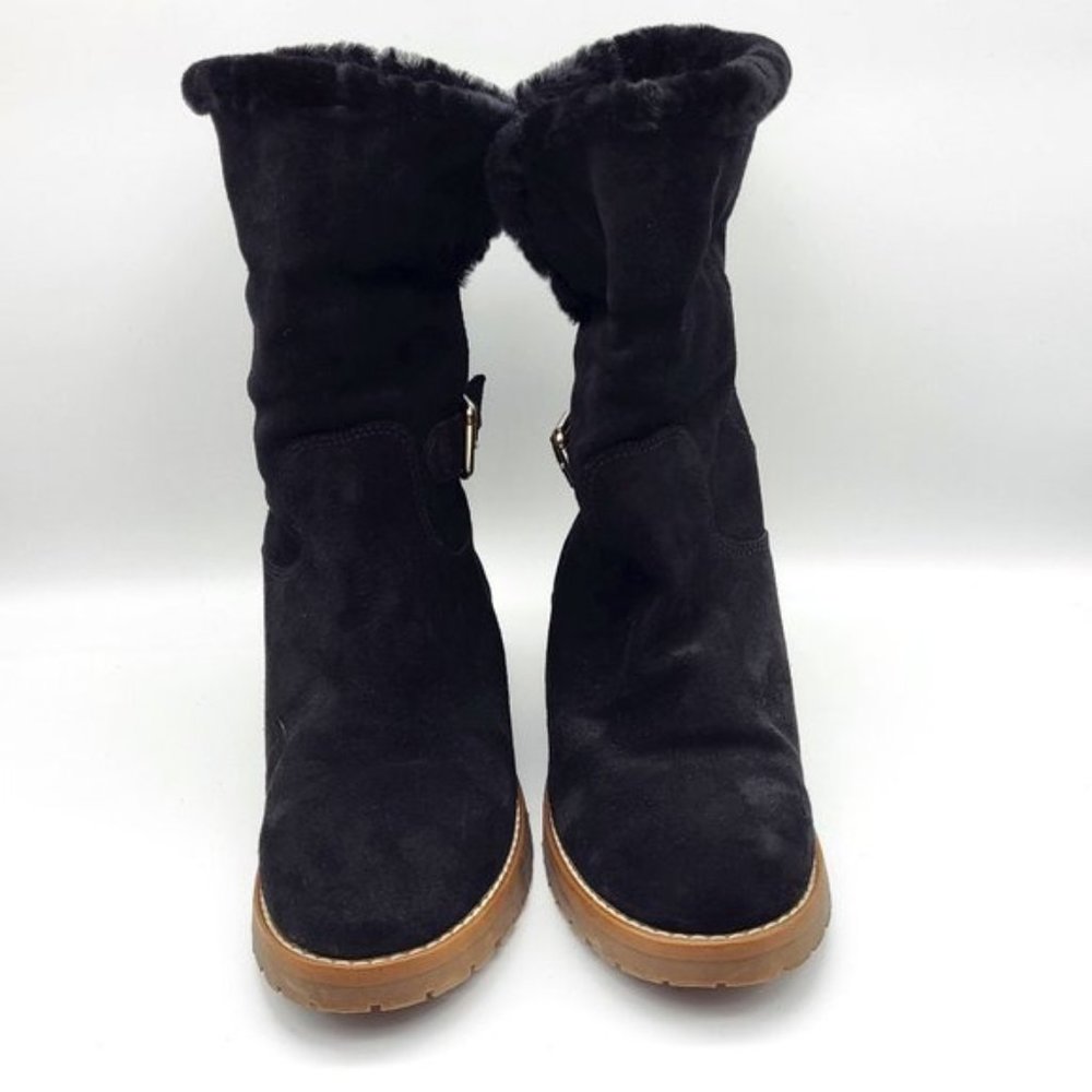 Boden Black Suede Plush Lined Ankle Booties, US Size 7, EUC - Picture 5 of 16
